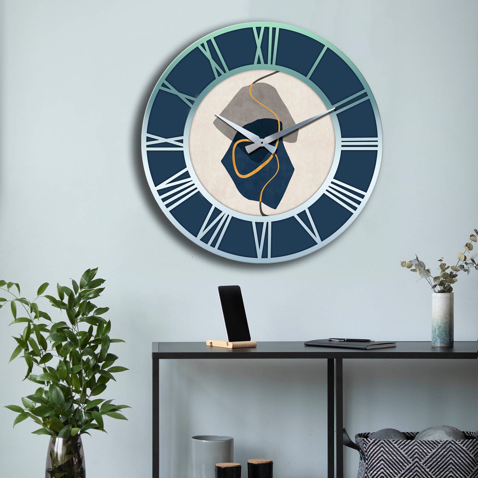 Relógio de Parede Decorativo MDF Multicolor 50cm - Design Moderno