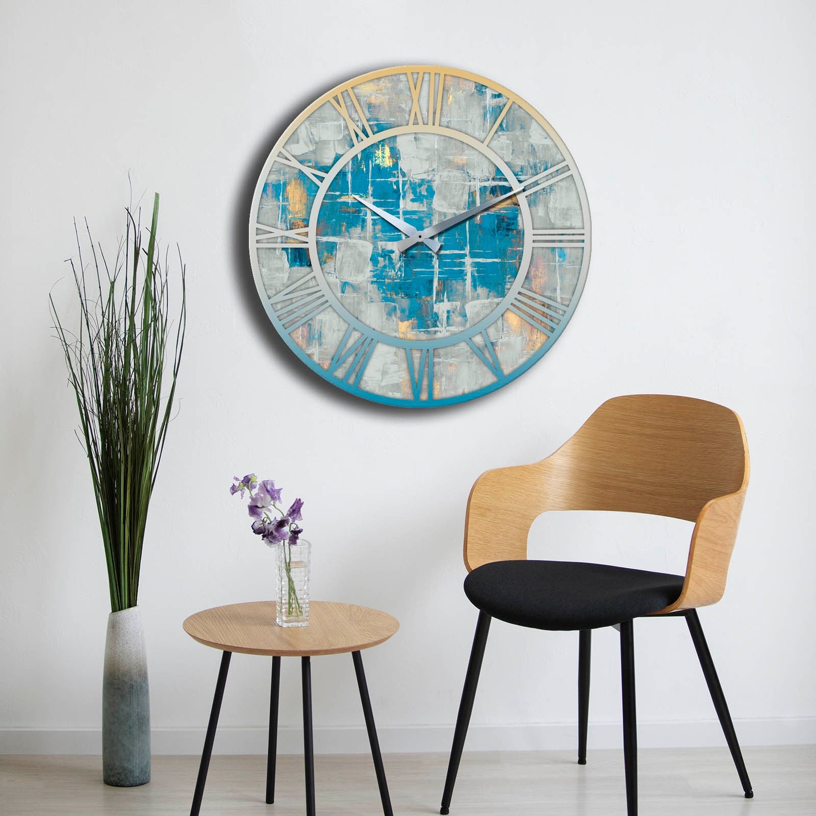 Relógio Decorativo MDF Multicolor 50cm - Design Premium