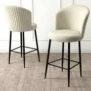 Conjunto de bancos de bar – 46 cm x 107 cm x 40 cm – Creme e Preto – Metal
