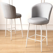 Conjunto de bancos de bar – 46 cm x 107 cm x 40 cm – Cinza e Branco – Metal