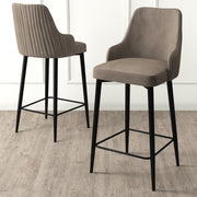 Conjunto de bancos de bar – 45 cm x 105 cm x 43 cm – Cappuccino e Preto – Metal