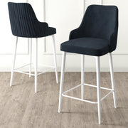 Conjunto de bancos de bar – 73 cm altura do assento – Antracite e Branco – Metal