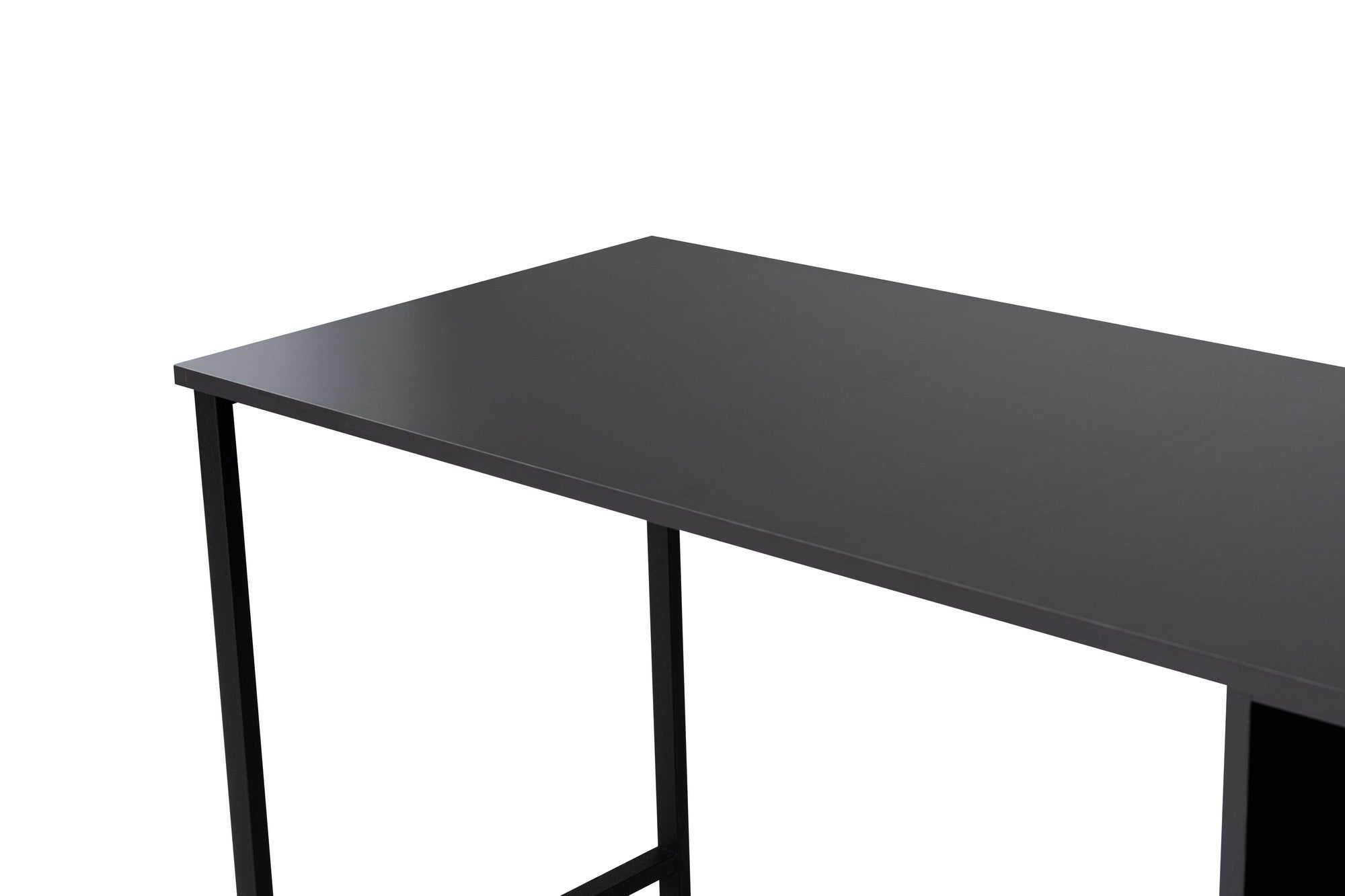 Secretária de Estudo/Escritório Moderna, Antracite e Preto, 240 x 74 x 60 cm | 100% Melamina, 18 mm de Espessura, Pernas com Pintura Eletrostática a Pó | Montável na Parede com Prateleiras
