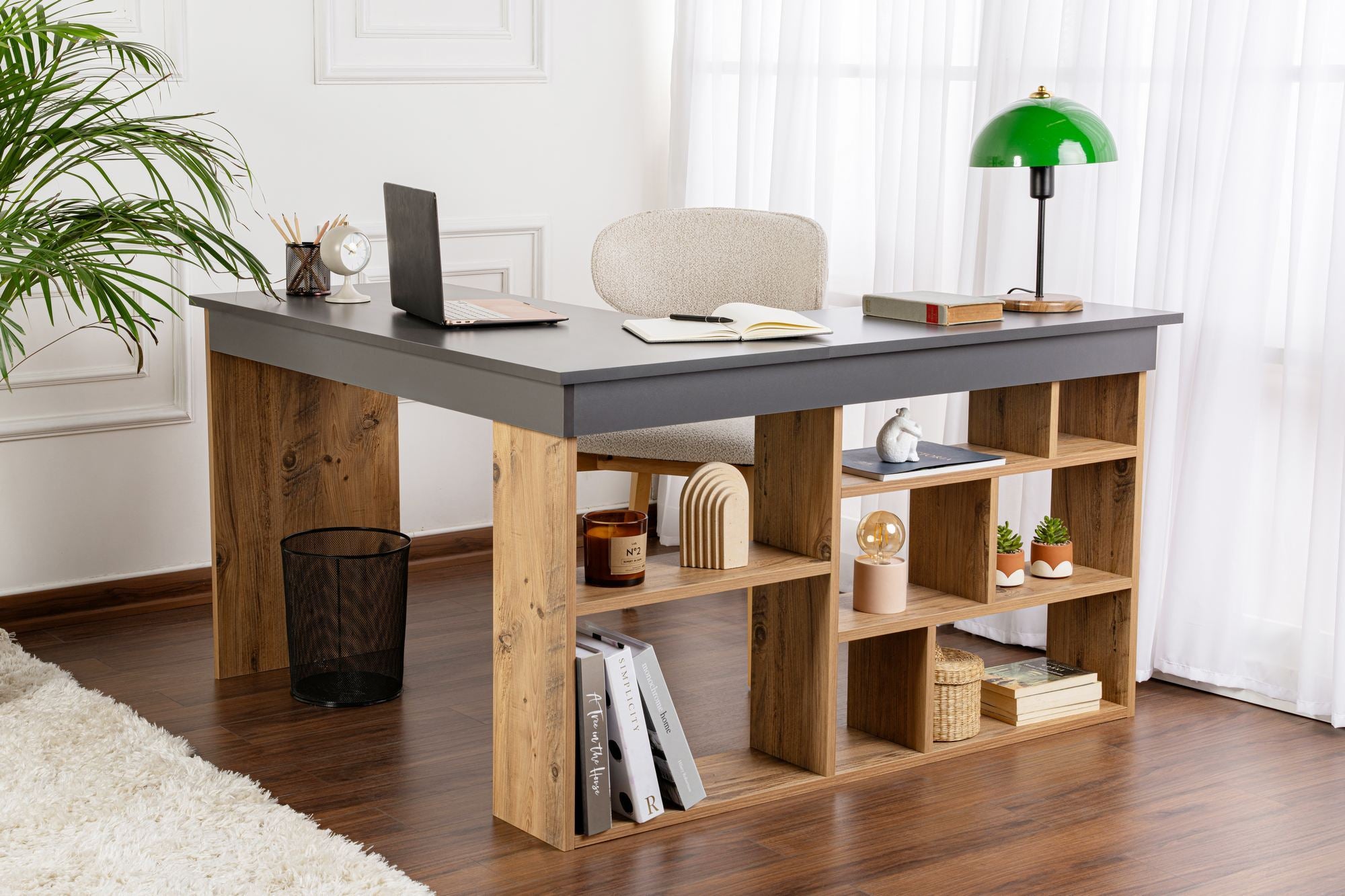 Secretária Vesper Anthracite Pine - Design Premium Portugal