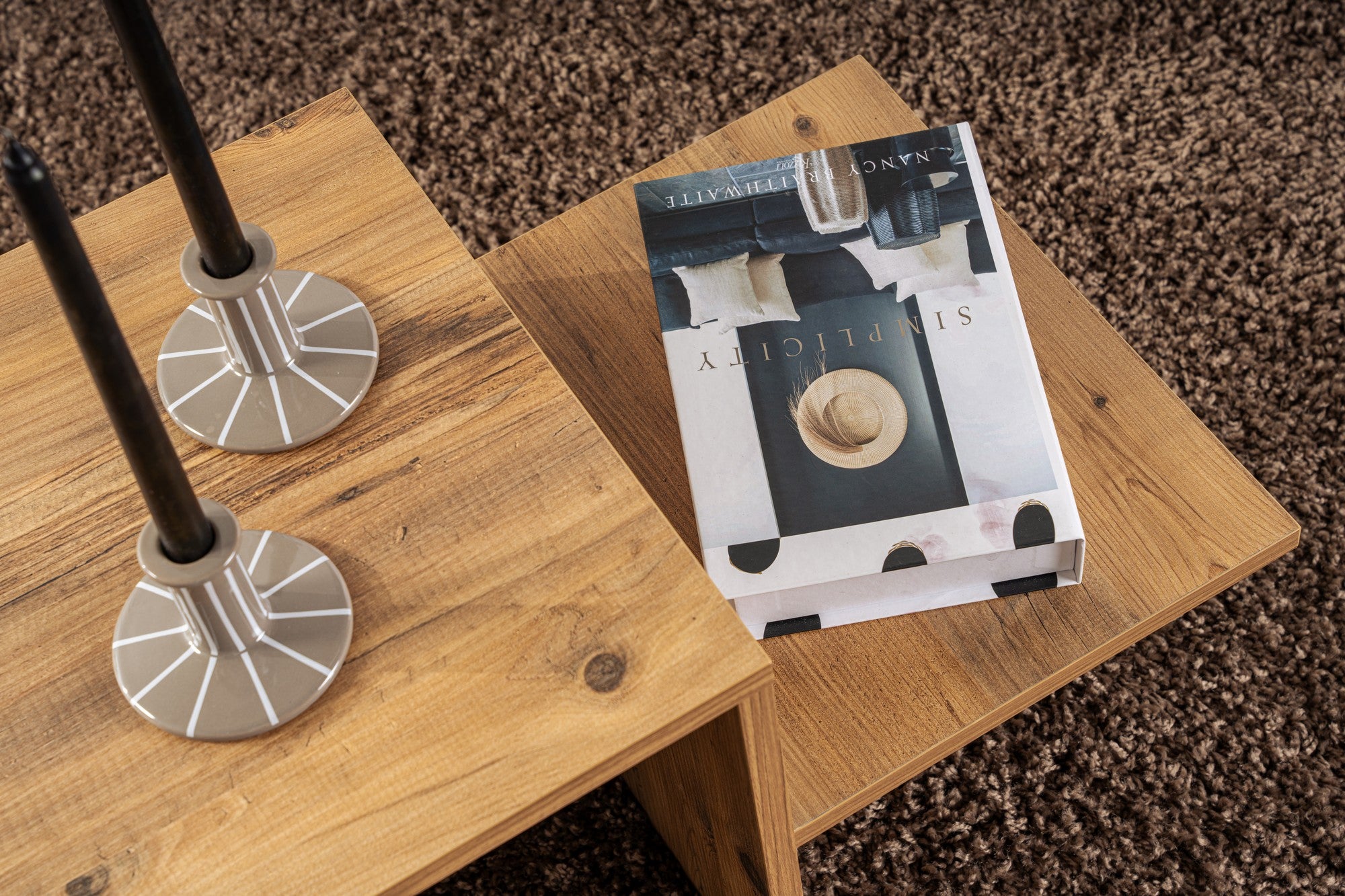 Mesa de Centro Elegante, Pinho Atlântico, 80 x 40 x 40 cm | Painel de Partículas 100% Revestido com Melamina, 18 mm de Espessura | Perfeita para Salas de Estar e Espaços Modernos