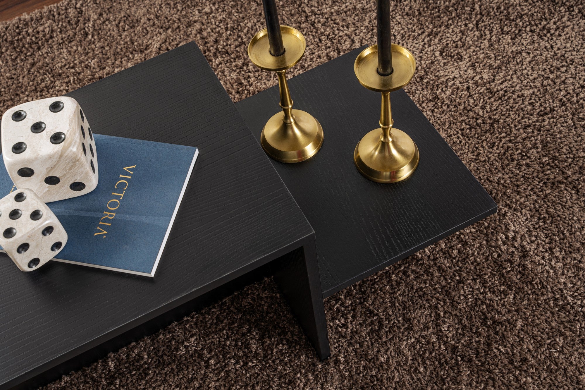 Mesa de Centro Preta Elegante, 80 x 40 x 40 cm | Painel de Partículas 100% Revestido em Melamina, 18 mm de Espessura | Design Moderno para Sala de Estar e Lounge