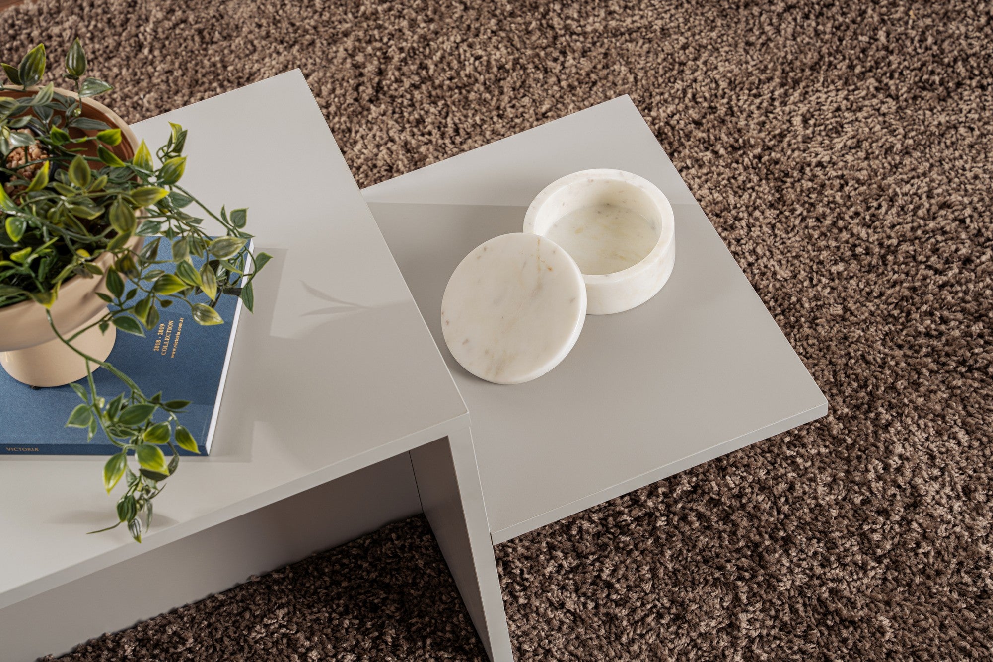 Mesa de Centro Cinza Elegante, 80 x 40 x 40 cm | Painel de Partículas 100% Revestido em Melamina, 18 mm de Espessura | Perfeita para Salas de Estar Modernas e Espaços Aconchegantes