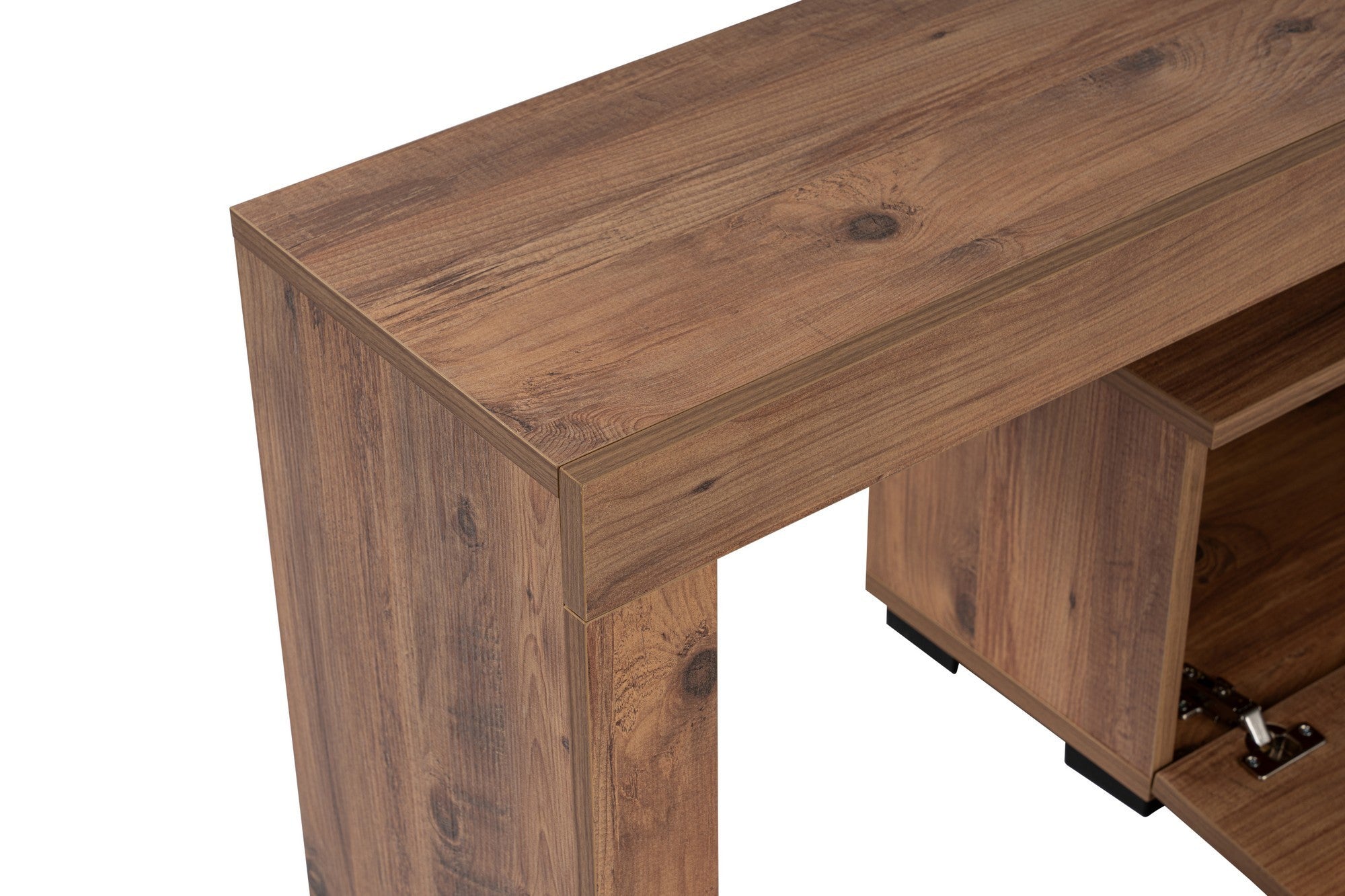 Móvel de TV elegante, pinho atlântico, 180 x 50 x 31,3 cm | Painel de partículas 100% revestido de melamina, 18 mm de espessura | Perfeito para salas de estar e espaços de entretenimento modernos