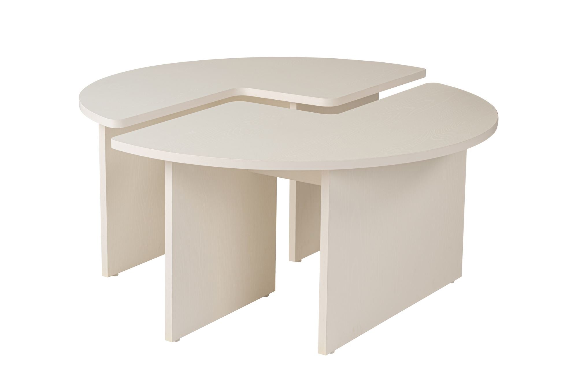 Mesa de Centro Branca Elegante, Ø90 cm, 41 cm de Altura | Painel de Partículas 100% Revestido em Melamina, 18 mm de Espessura | Elegante e Funcional para Espaços Modernos