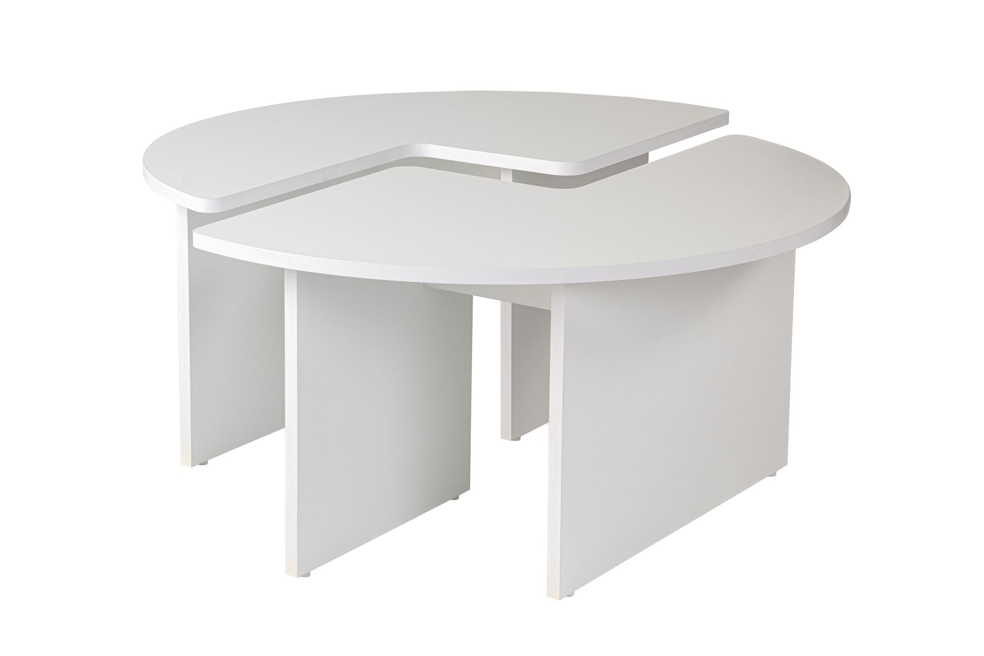 Mesa de Centro Elegante, Branco Natural, Ø90 cm x 41 cm | Painel de Partículas 100% Revestido em Melamina, 18 mm de Espessura | Elegante e Funcional para Espaços Modernos