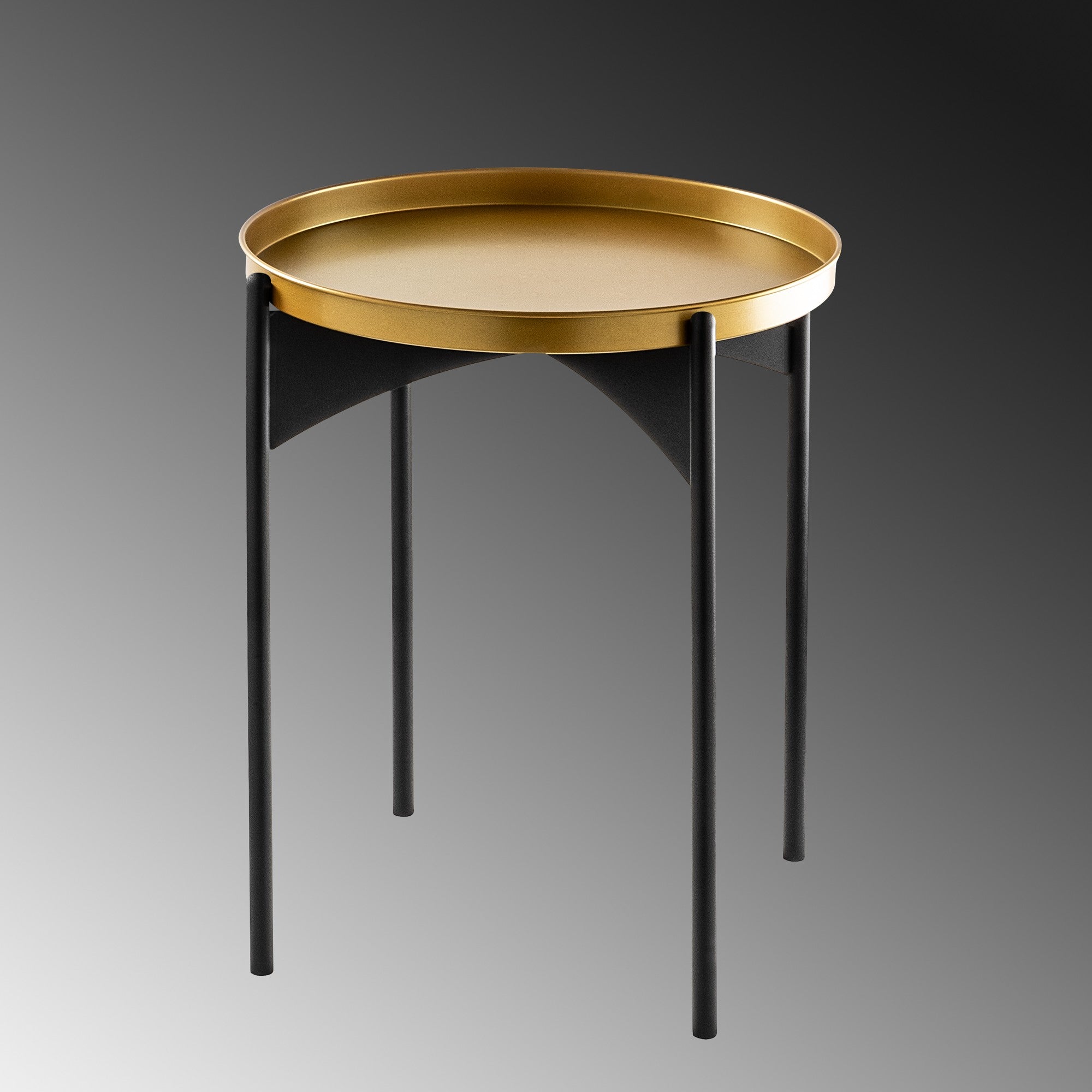 Mesa de Centro – 44x57x44 cm – Preto e Dourado – Metal