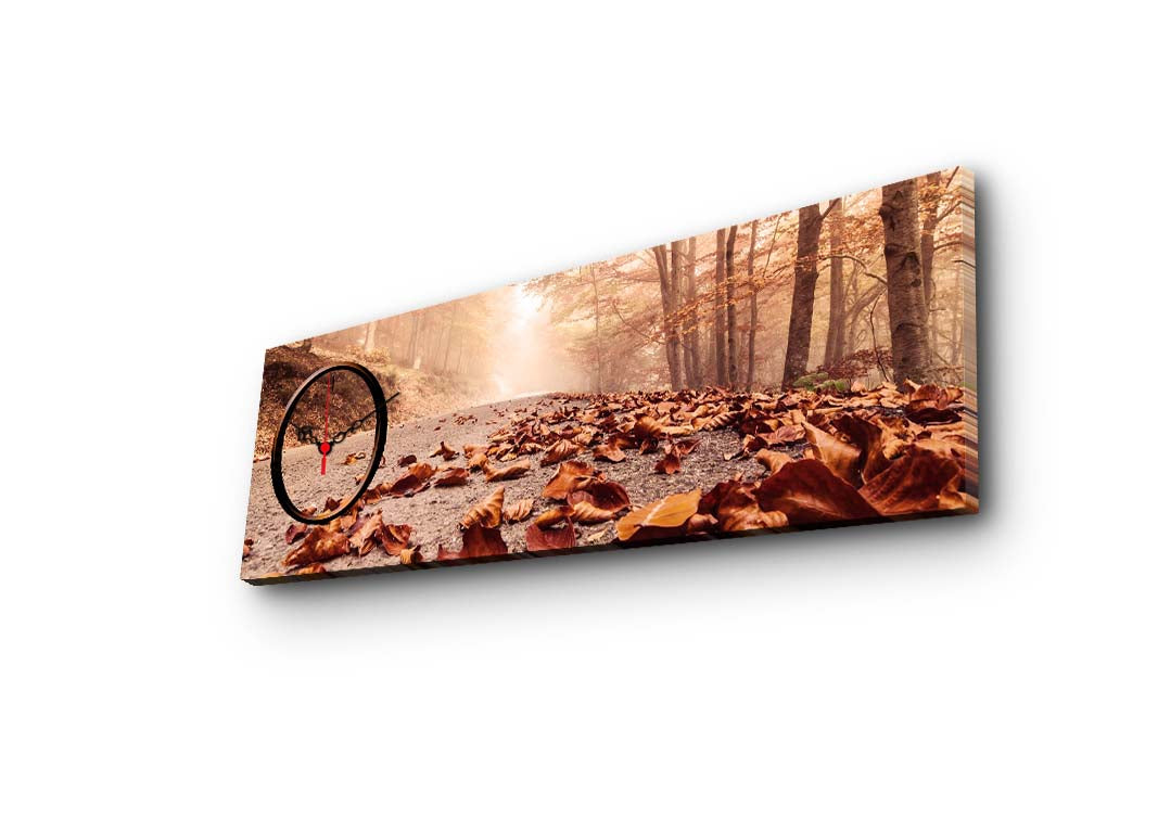 Relógio de Parede em Tela Suede Multicolor 30x90 cm com Moldura de Madeira 3 cm – 3090CS-40