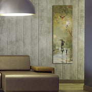 Relógio de Parede Decorativo em Tela Suede 30x90 cm, Multicolor, Moldura de Madeira 3 cm – 3090CS-49