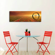 Relógio de Parede Decorativo em Tela Suede 100% 3090CS-53, Multicolor, 30x90 cm, Moldura de Madeira 3 cm