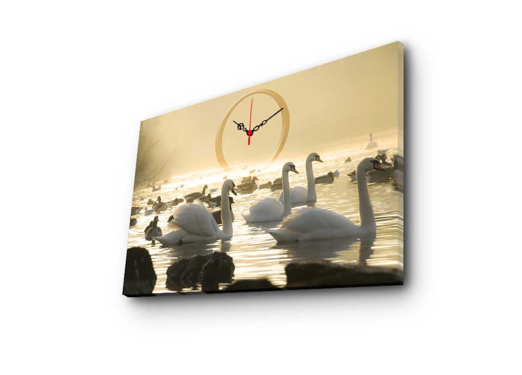Relógio de Parede Decorativo em Canvas Suede 100% Multicolor 45x70 cm com Moldura de Madeira 3 cm