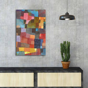 Pintura decorativa em tela de Paul Klee, 45 x 70 cm, 100% camurça, moldura 100% madeira (3 cm de espessura) | Arte elegante para decoração de casa e escritório