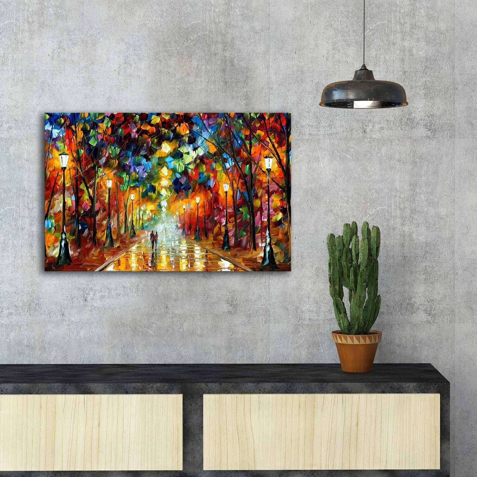 Pintura em tela "Adeus à Raiva" de Leonid Afremov, 45 x 70 cm, 100% camurça, moldura 100% madeira (3 cm de espessura) | Arte de parede deslumbrante para decoração de casa
