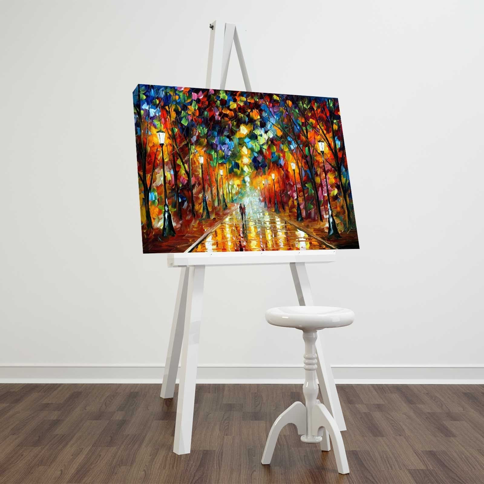 Pintura em tela "Adeus à Raiva" de Leonid Afremov, 45 x 70 cm, 100% camurça, moldura 100% madeira (3 cm de espessura) | Arte de parede deslumbrante para decoração de casa