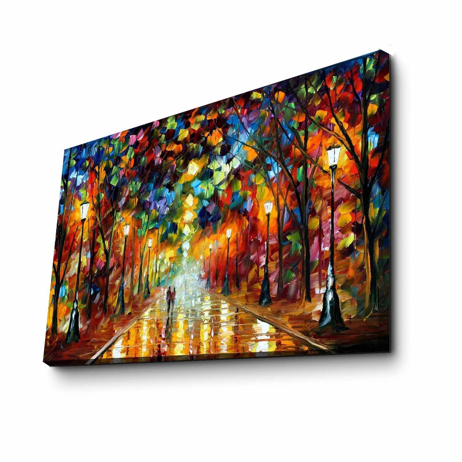 Pintura em tela "Adeus à Raiva" de Leonid Afremov, 45 x 70 cm, 100% camurça, moldura 100% madeira (3 cm de espessura) | Arte de parede deslumbrante para decoração de casa