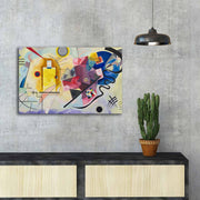 Impressionante pintura decorativa em tela de Kandinsky, 45 x 70 cm, 100% camurça, moldura 100% madeira (3 cm de espessura) | Perfeito para amantes de decoração e arte