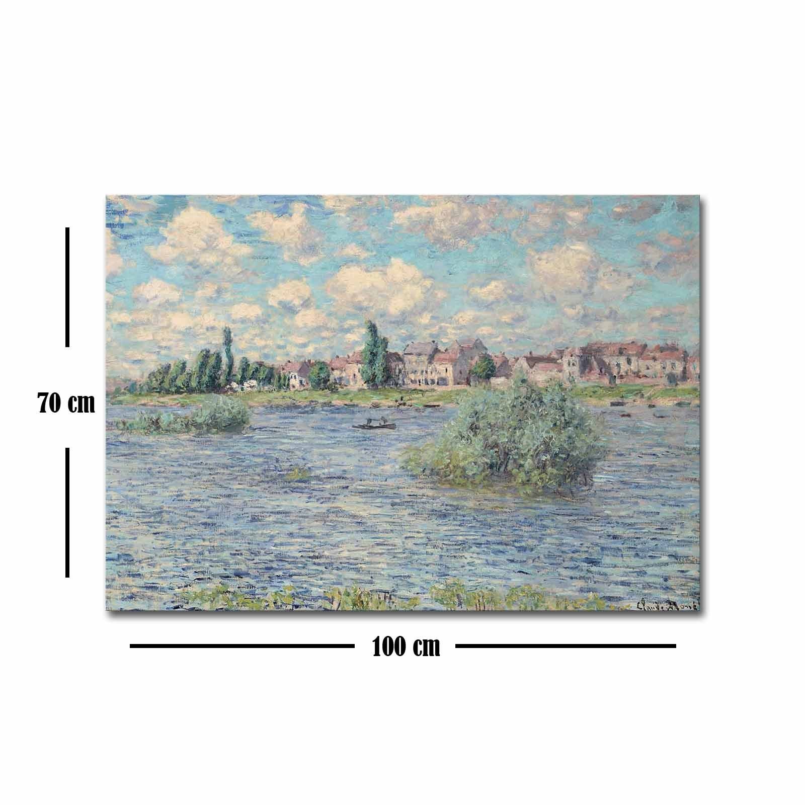 Pintura decorativa em tela de Claude Monet, 70 x 100 cm, 100% camurça, moldura 100% madeira (3 cm de espessura) | Arte elegante para decoração de casa e escritório