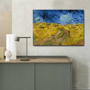 Pintura decorativa em tela de Van Gogh, 70 x 100 cm, 100% camurça, moldura 100% madeira (3 cm de espessura) | Arte elegante para decoração de casa e escritório