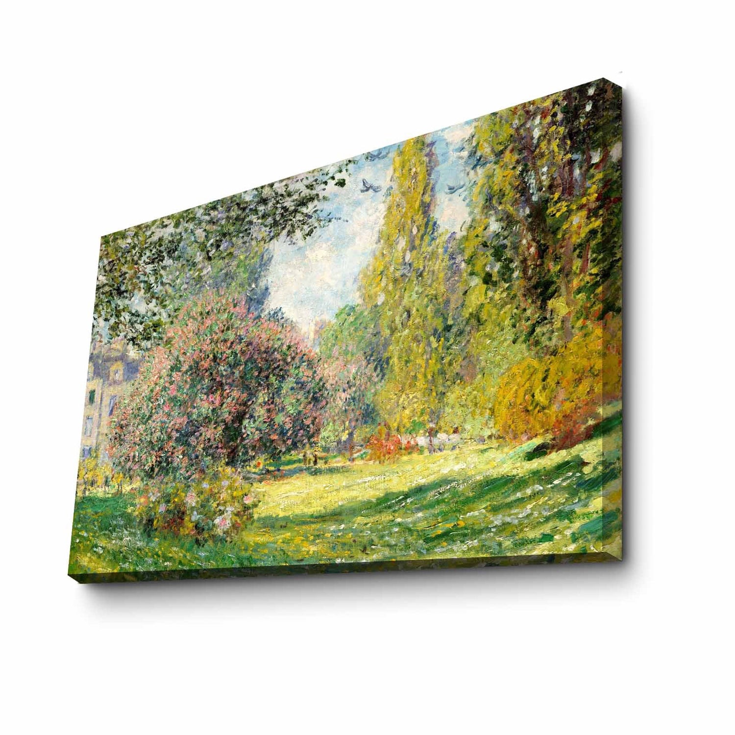 Pintura decorativa em tela de Claude Monet, 70 x 100 cm, 100% camurça, moldura 100% madeira (3 cm de espessura) | Arte elegante para decoração de casa e escritório