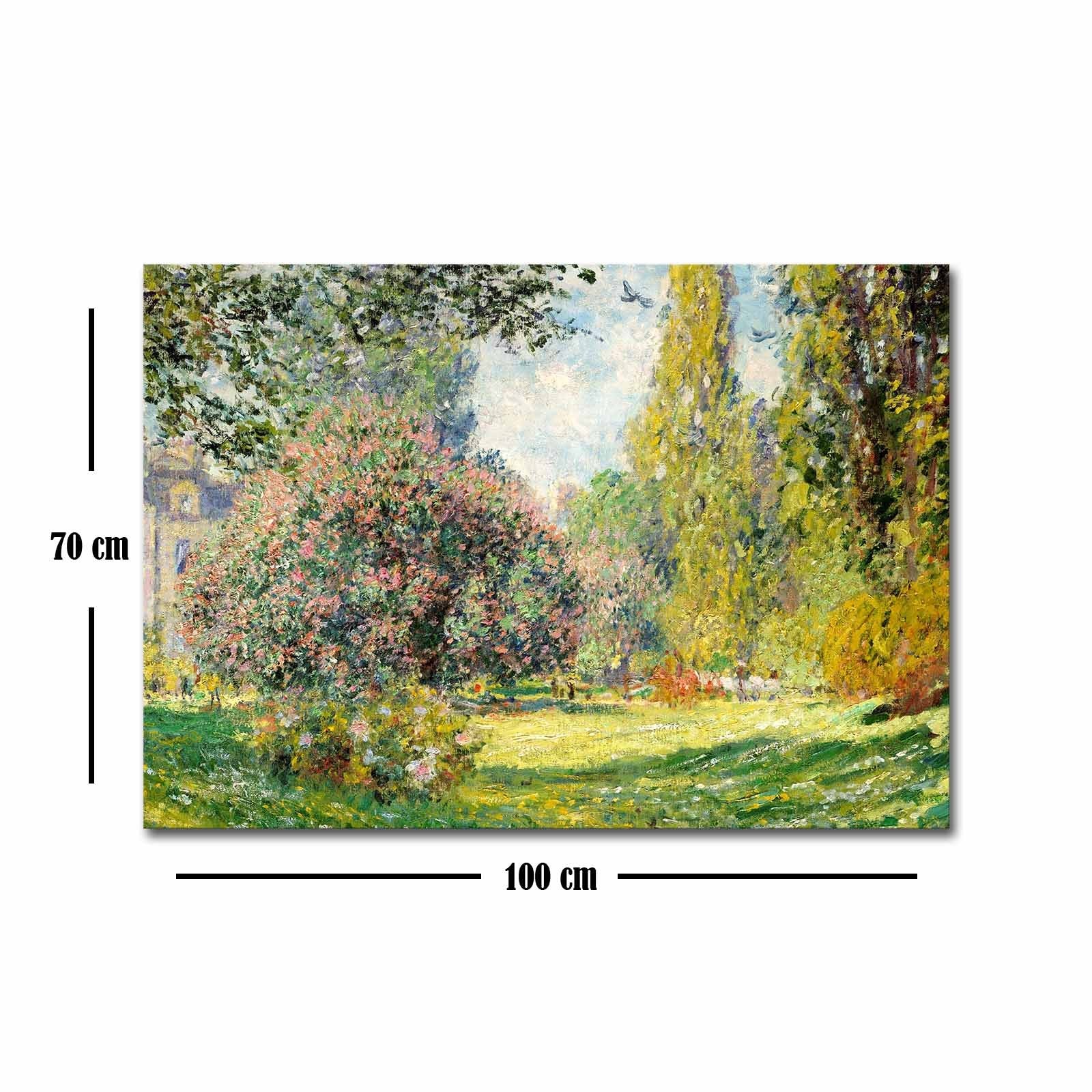 Pintura decorativa em tela de Claude Monet, 70 x 100 cm, 100% camurça, moldura 100% madeira (3 cm de espessura) | Arte elegante para decoração de casa e escritório