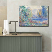 Elegante tela decorativa de Renoir, 70 x 100 cm, 100% camurça, emoldurada em 100% madeira (3 cm de espessura) | Perfeito para amantes de decoração e arte