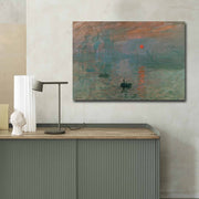 Pintura decorativa em tela de Claude Monet, 70 x 100 cm, 100% camurça, moldura 100% madeira (3 cm de espessura) | Arte elegante para decoração de casa e escritório