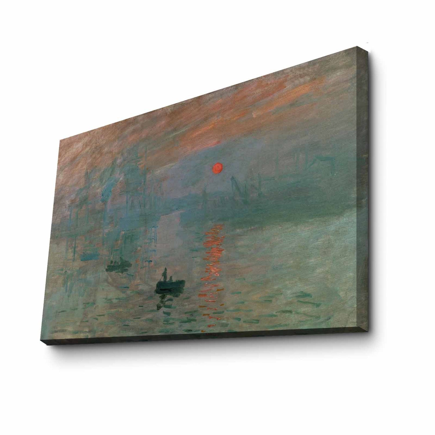Pintura decorativa em tela de Claude Monet, 70 x 100 cm, 100% camurça, moldura 100% madeira (3 cm de espessura) | Arte elegante para decoração de casa e escritório