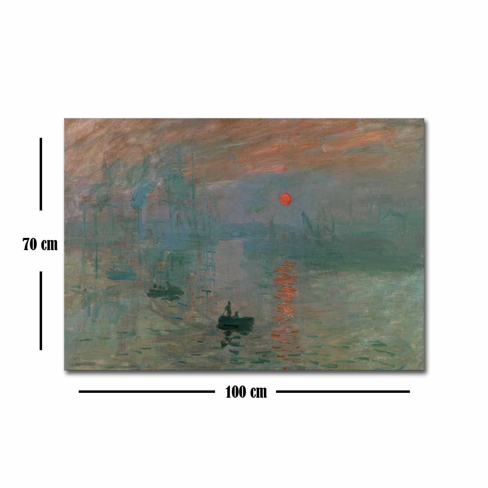 Pintura decorativa em tela de Claude Monet, 70 x 100 cm, 100% camurça, moldura 100% madeira (3 cm de espessura) | Arte elegante para decoração de casa e escritório