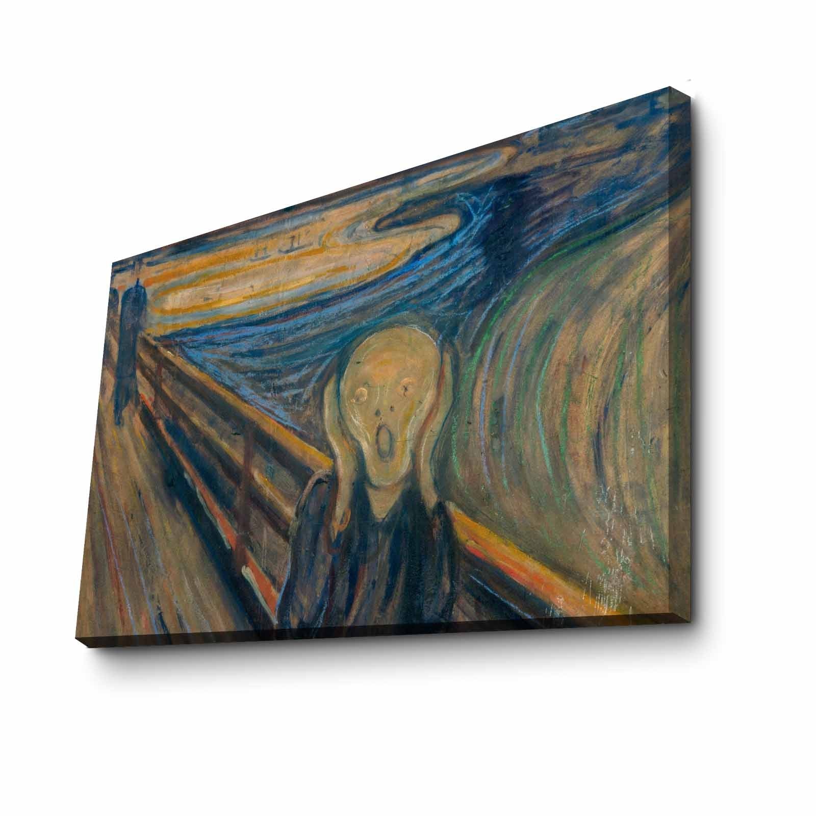 Pintura decorativa em tela de Edvard Munch, 70 x 100 cm, 100% camurça, moldura de madeira de 3 cm | Arte de parede elegante para decoração de casa e escritório