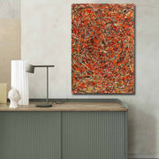 Pintura decorativa em tela "A Fúria" de Jackson Pollock, 70 x 100 cm, 100% camurça, moldura 100% madeira (3 cm de espessura) | Arte deslumbrante para espaços modernos