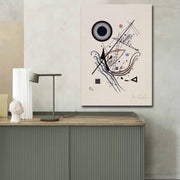 Impressionante pintura decorativa em tela de Kandinsky, 70 x 100 cm, 100% camurça, moldura 100% madeira (3 cm de espessura) | Perfeito para decoração moderna