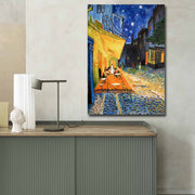 Pintura decorativa em tela de Van Gogh, 70 x 100 cm, 100% camurça, moldura 100% madeira (3 cm de espessura) | Arte elegante para decoração de casa e escritório