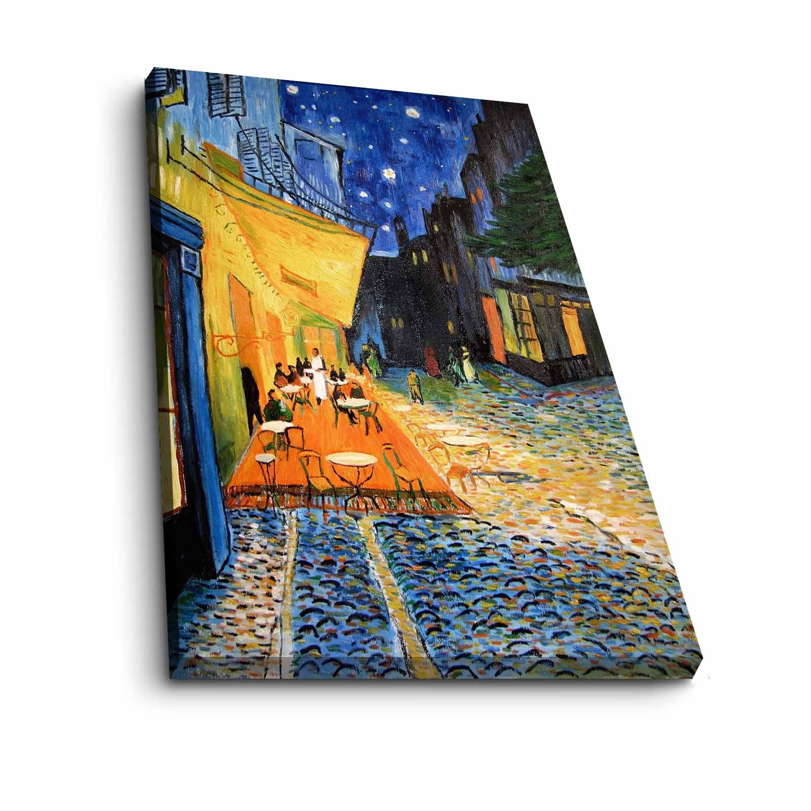 Pintura decorativa em tela de Van Gogh, 70 x 100 cm, 100% camurça, moldura 100% madeira (3 cm de espessura) | Arte elegante para decoração de casa e escritório
