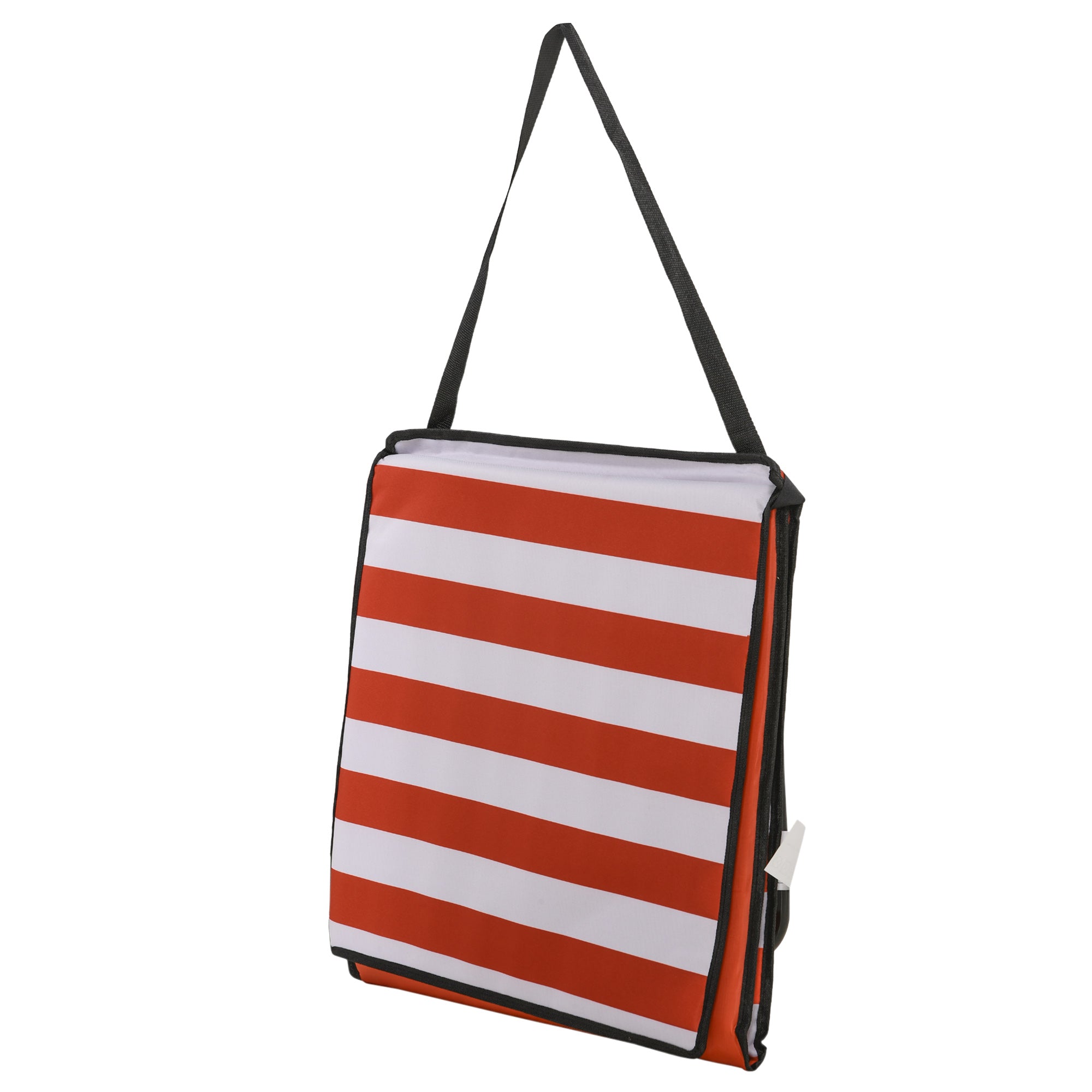 Conjunto de 2 Esteiras de Praia Dobráveis 142x51x40 cm - Preto, Branco e Vermelho