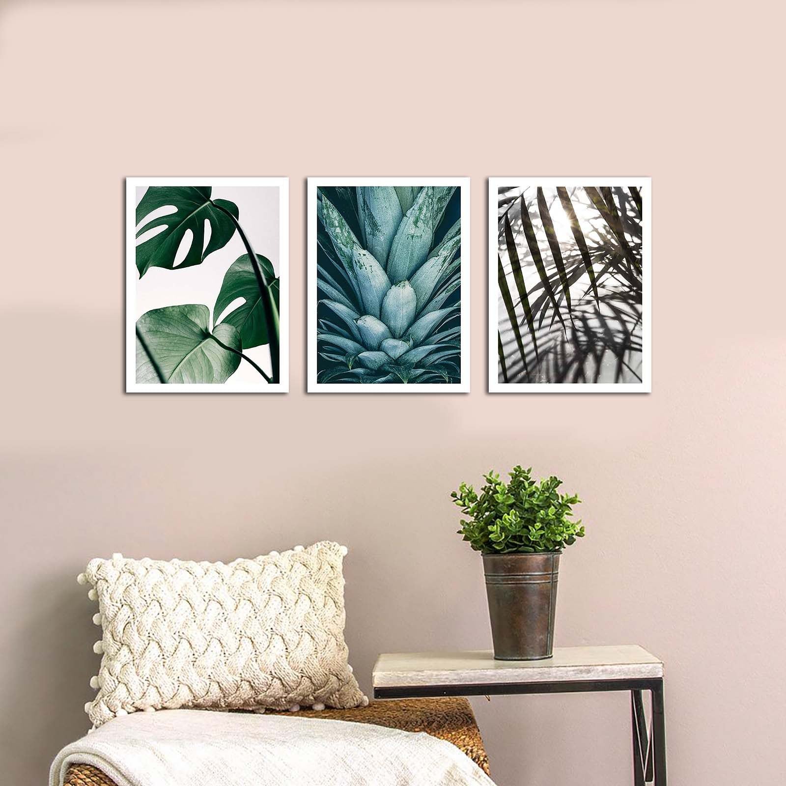 Pinturas decorativas elegantes em MDF (3 peças), 30 x 40 cm cada | 100% MDF, 2,7 mm de espessura | Perfeitas para decoração de casa, sala de estar e escritórios