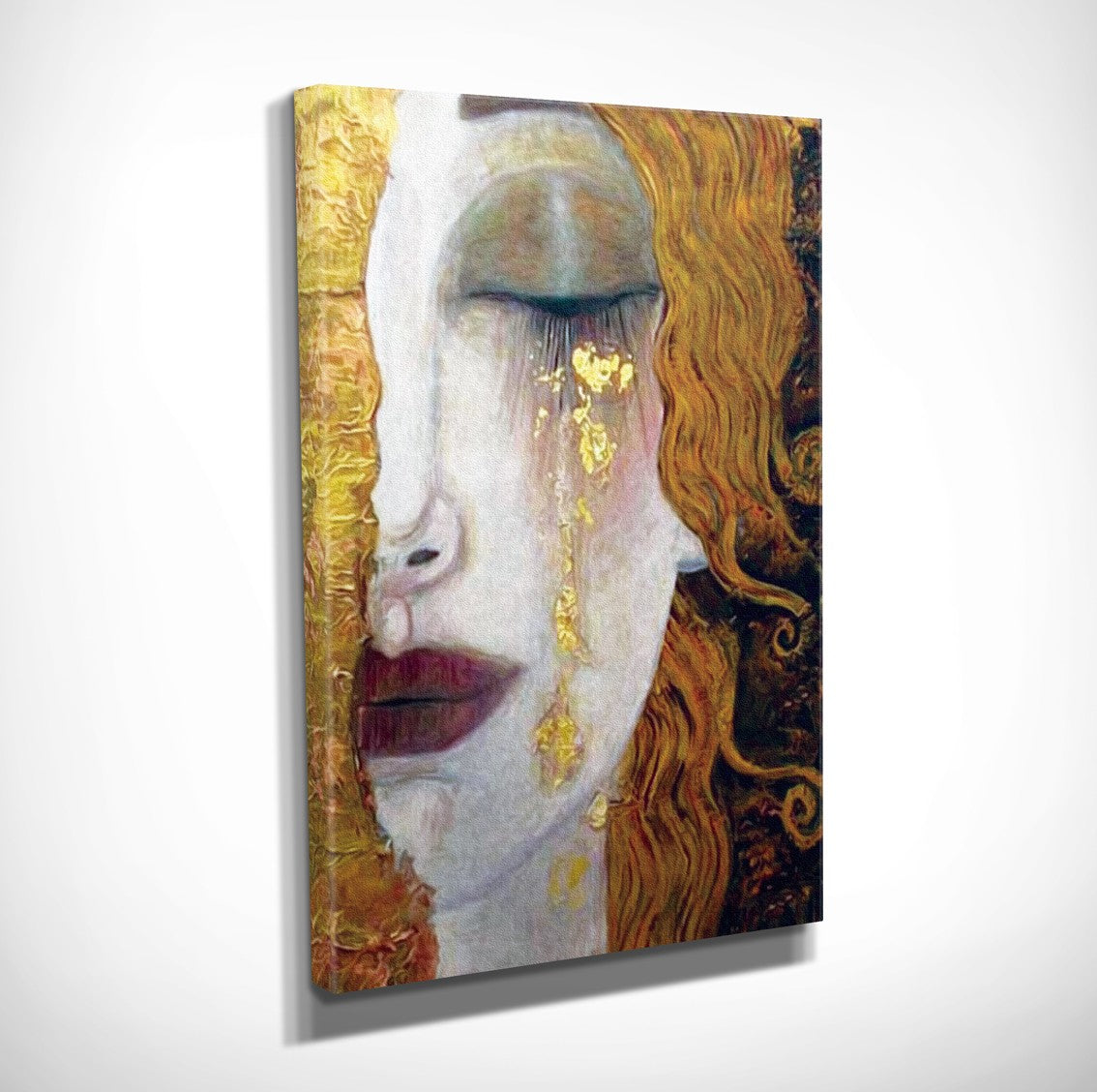 Pintura decorativa em tela "Lágrimas Douradas" de Anne-Marie Zilberman, 30 x 40 cm, 100% tela, moldura 100% madeira (3 cm de espessura) | Arte elegante para decoração de casa
