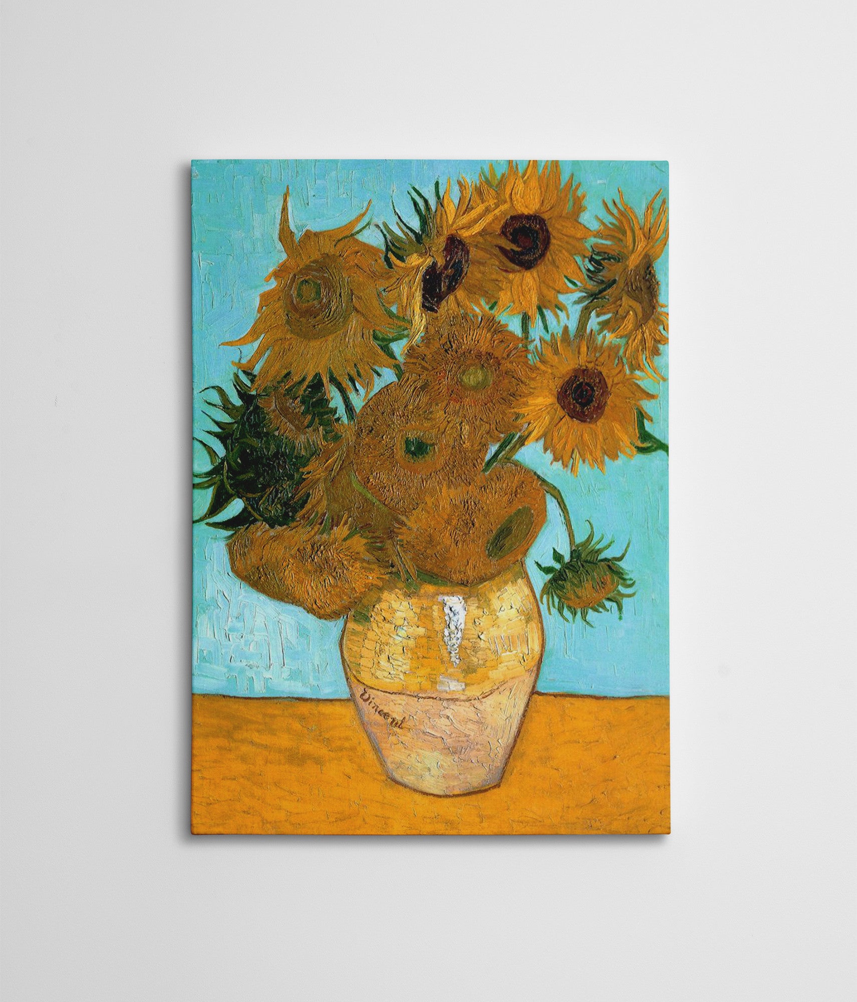 Pintura decorativa em tela de Vincent van Gogh, 50 x 70 cm | 50% poliéster / 50% algodão, moldura 100% madeira (2 x 3 cm) | Arte deslumbrante para decoração de casa