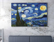 Pintura decorativa em tela de Vincent van Gogh, 50 x 70 cm | 50% poliéster / 50% algodão, moldura 100% madeira (2 x 3 cm) | Arte deslumbrante para decoração de casa