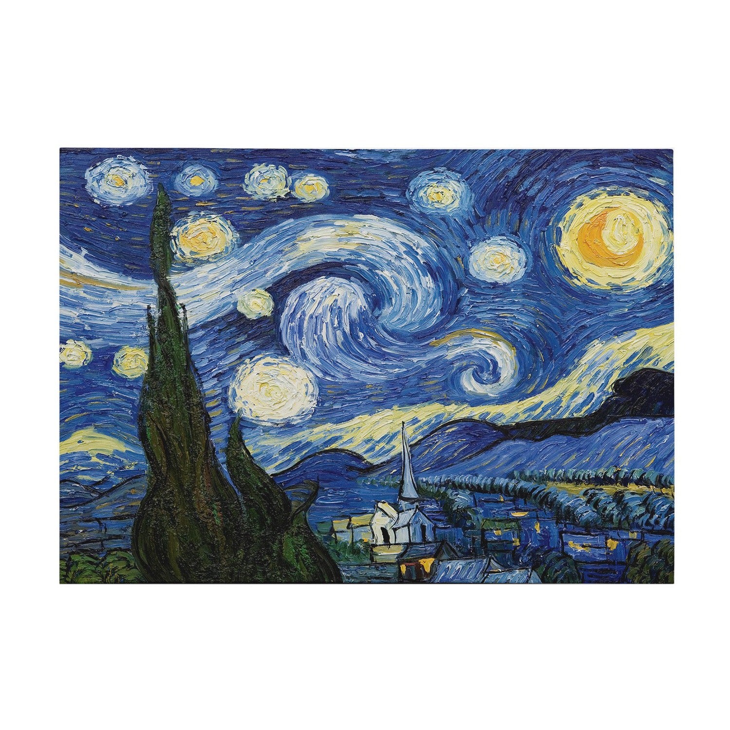 Pintura decorativa em tela de Vincent van Gogh, 50 x 70 cm | 50% poliéster / 50% algodão, moldura 100% madeira (2 x 3 cm) | Arte deslumbrante para decoração de casa