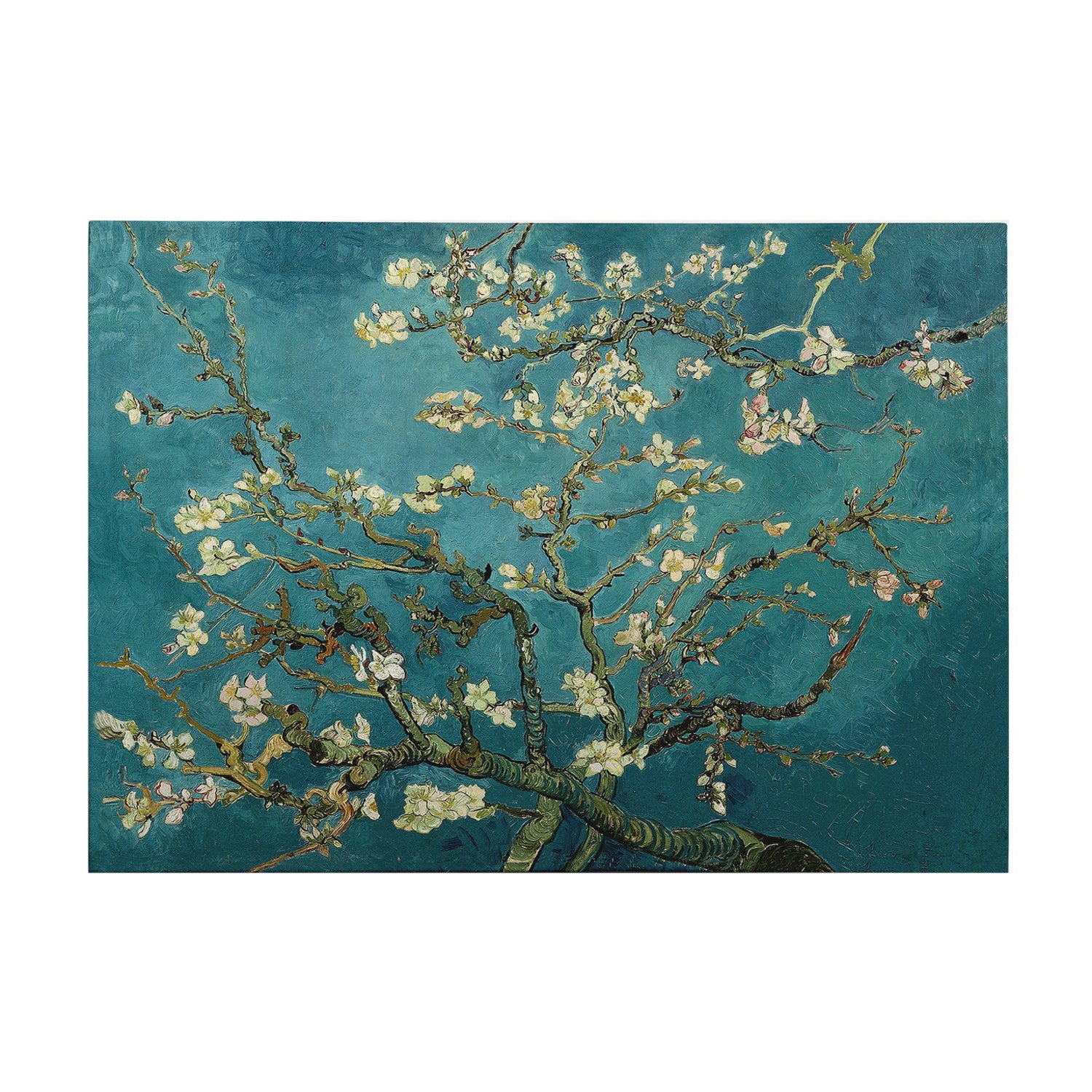 Pintura decorativa em tela de Vincent van Gogh, 50 x 70 cm | 50% poliéster / 50% algodão, moldura 100% madeira (2 x 3 cm) | Arte deslumbrante para decoração de casa