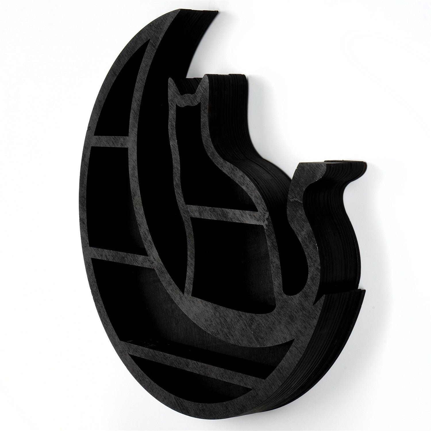 Acessório Decorativo de Parede 100% Madeira – Preto, 50x6x50 cm, Corte a Laser (MEH136)