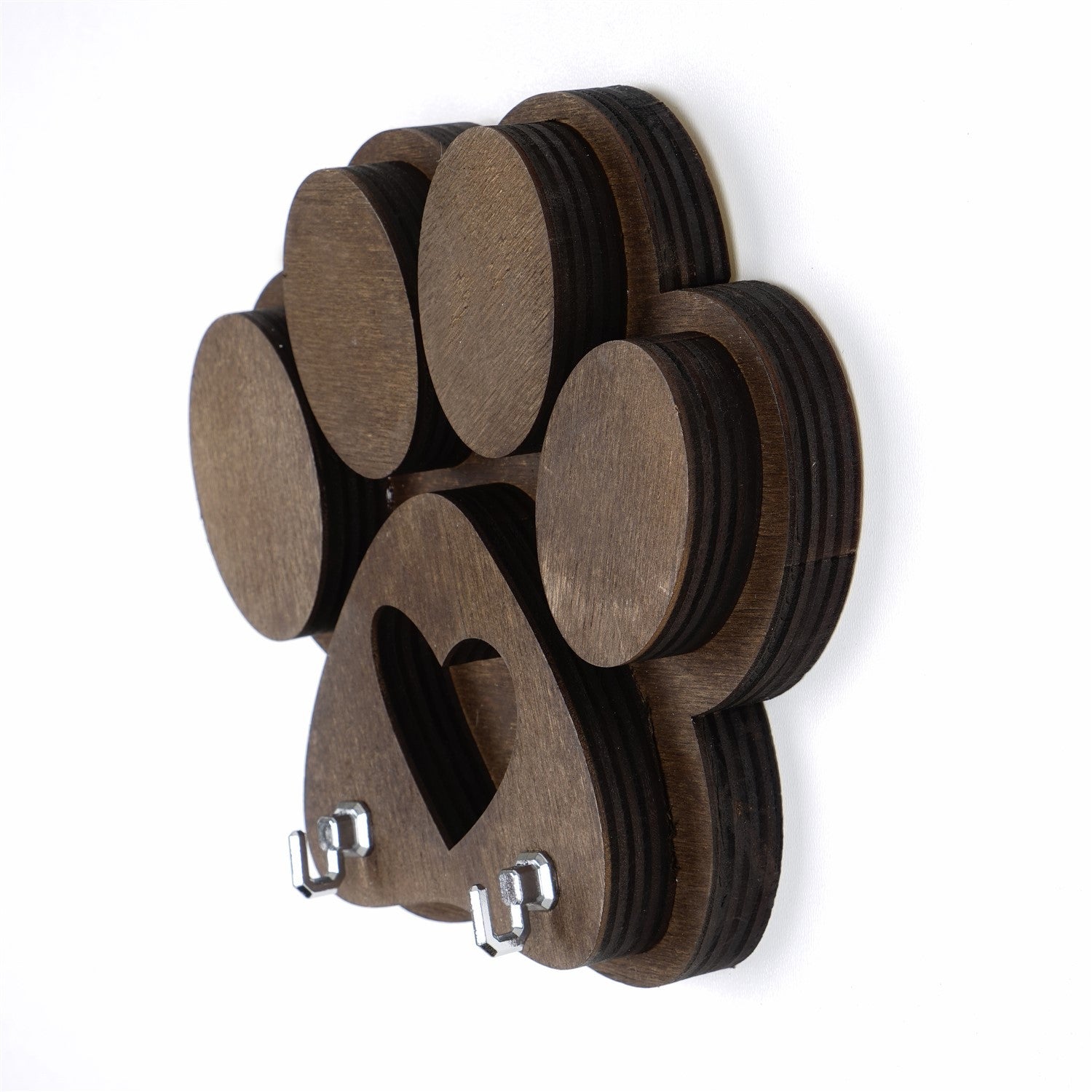 Cabide Castanho em Contraplacado 100% Madeira com Corte a Laser – 17 x 4 x 18 cm