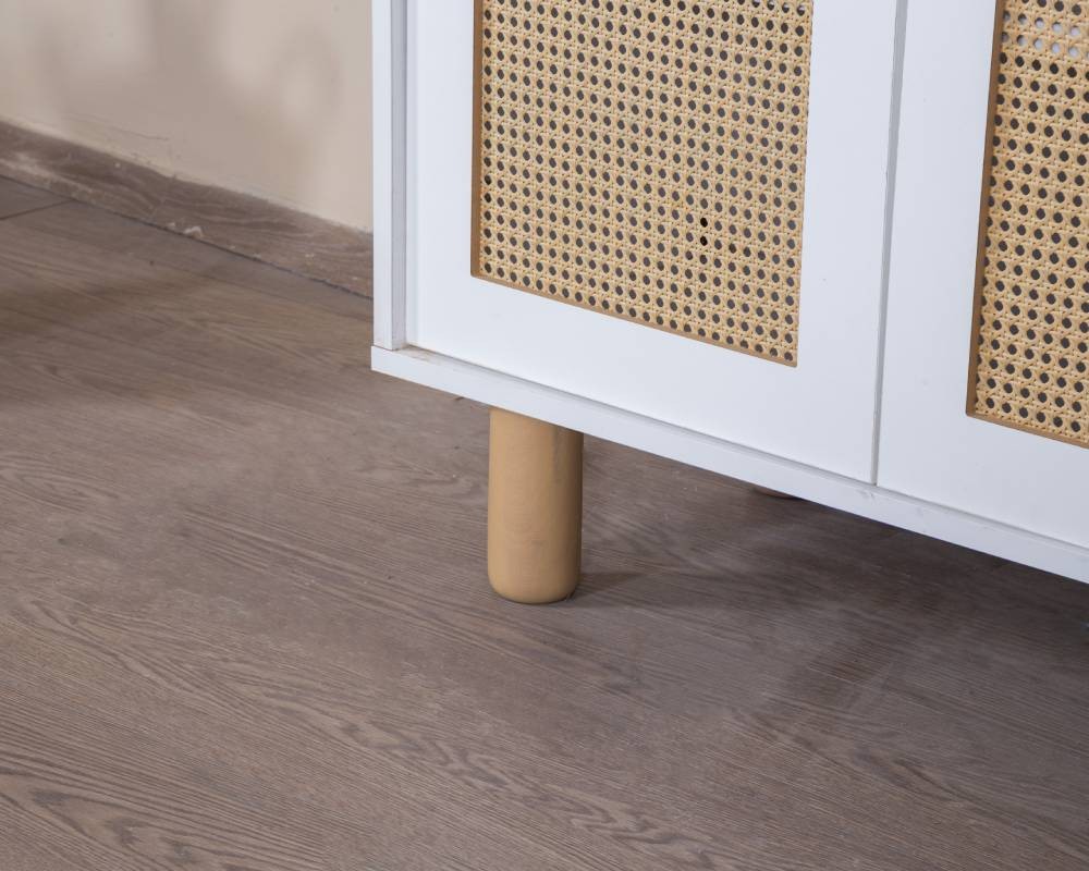 Aparador – 90 cm x 105 cm x 41 cm – Branco e Carvalho – MDF e Madeira de faia