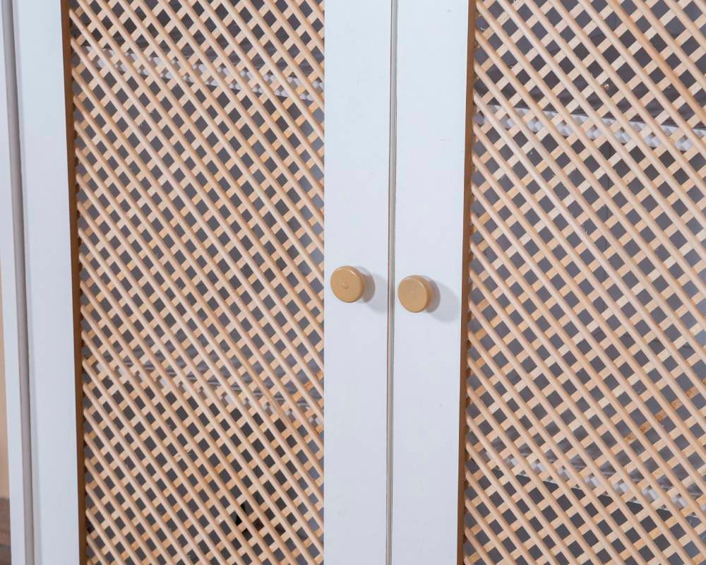 Aparador – 90 cm x 105 cm x 41 cm – Branco e Carvalho – Aglomerado, MDF e Madeira de Pinho