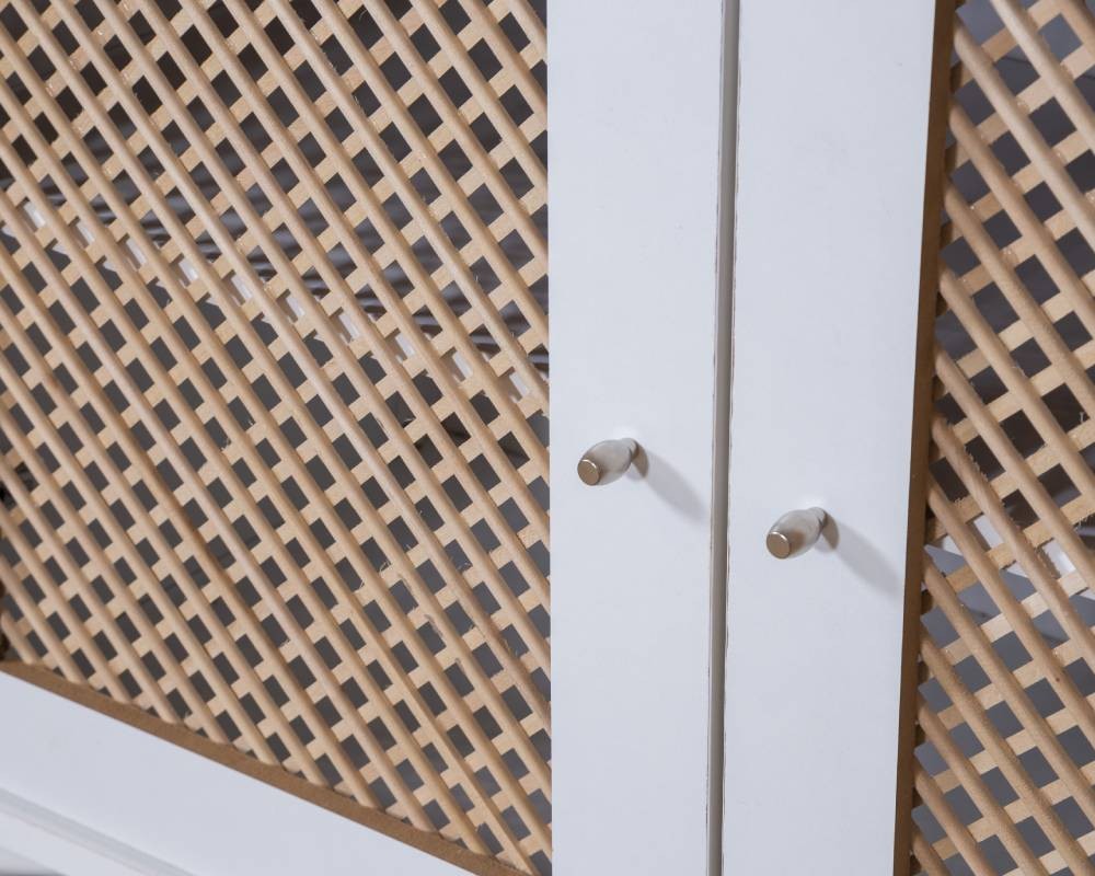 Estante de livros – 90 cm x 158 cm x 41 cm – Branco e Carvalho – MDF e Madeira de Pinho