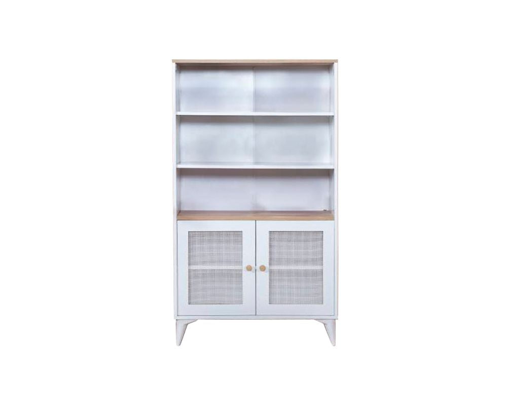 Estante de livros – 90 cm x 158 cm x 41 cm – Branco e Carvalho – MDF